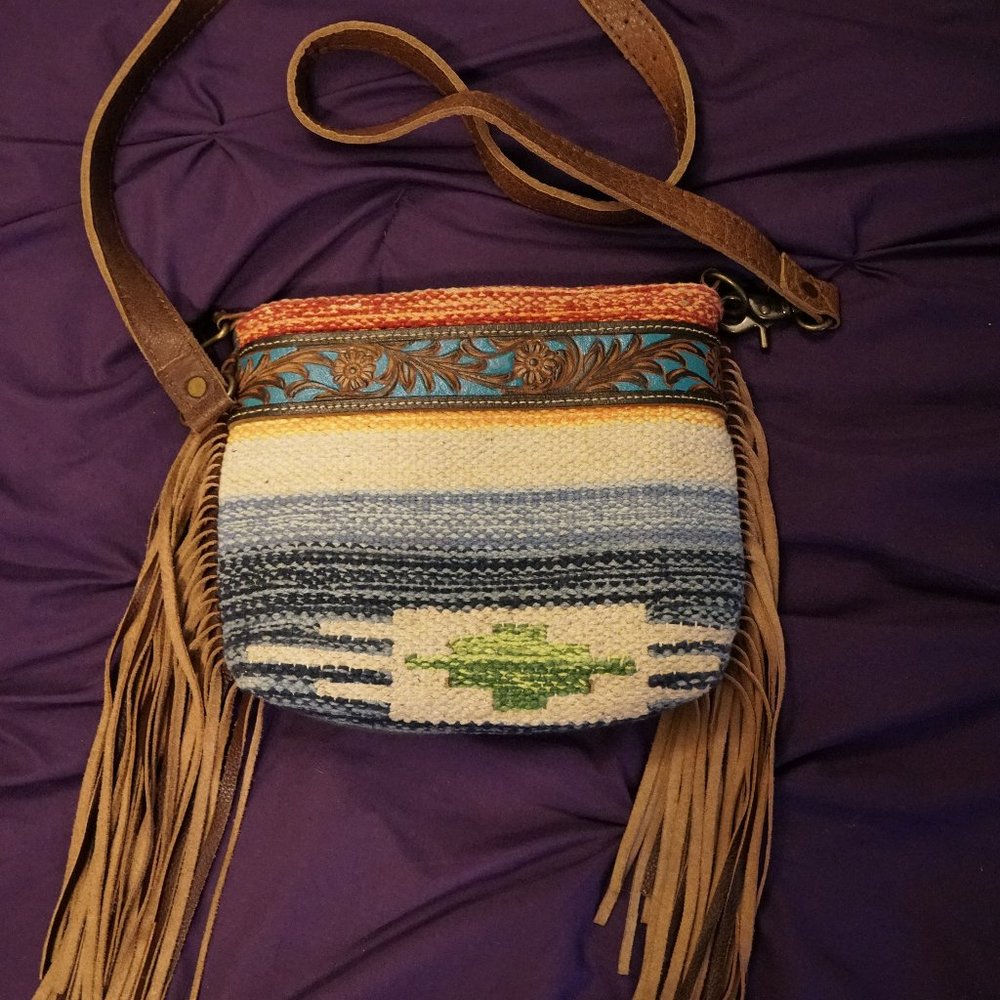 COPY - Myra Fringe and Leather Bag/Purse